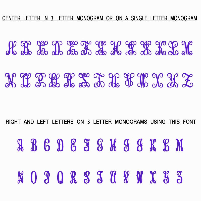 Single or Triple Letter Monogram (Wider Border)