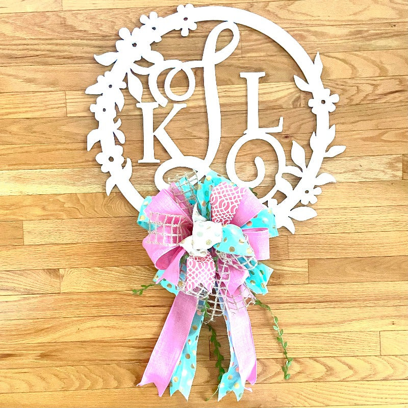 flower monogram door hanger