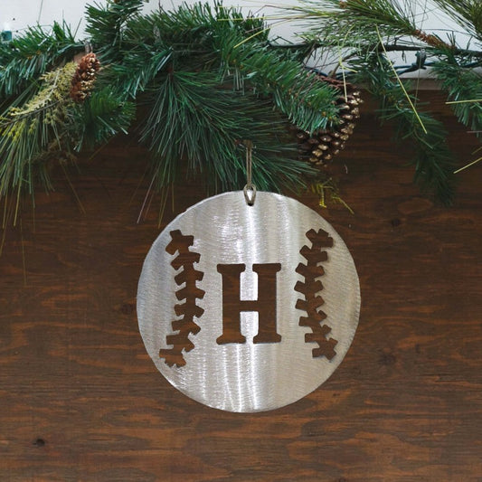 monogrammed baseball softball ornament