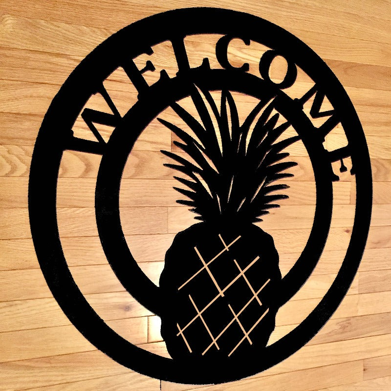 Pineapple welcome sign
