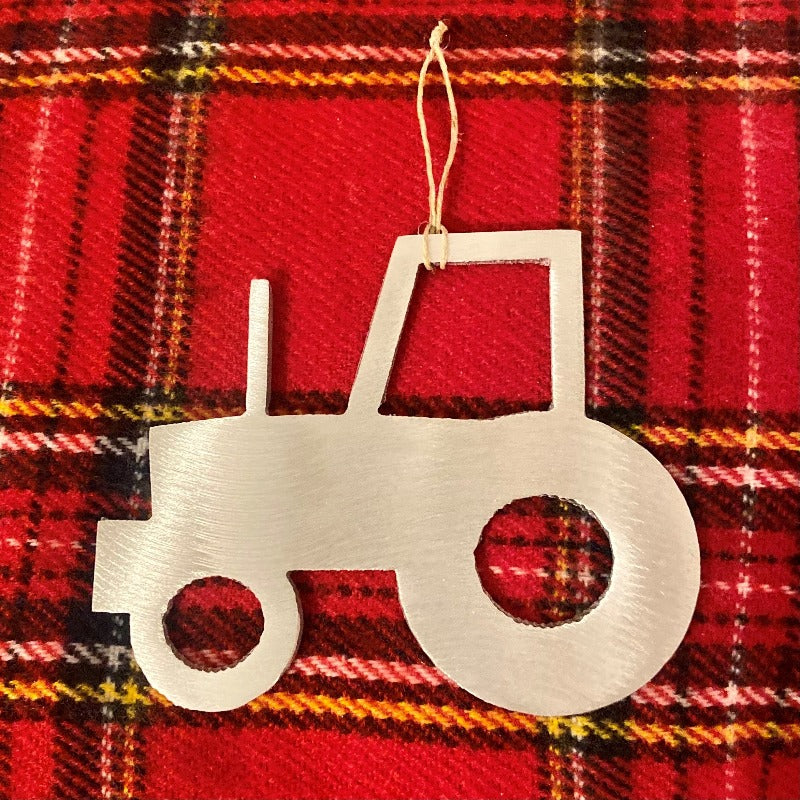 little tractor aluminum ornament