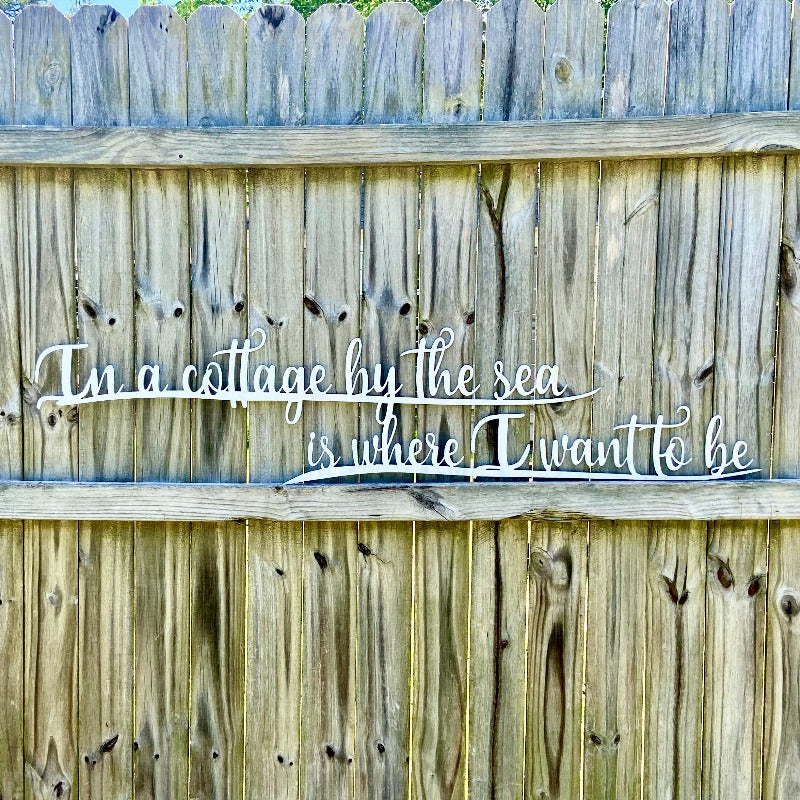 in a cottage by the sea sign