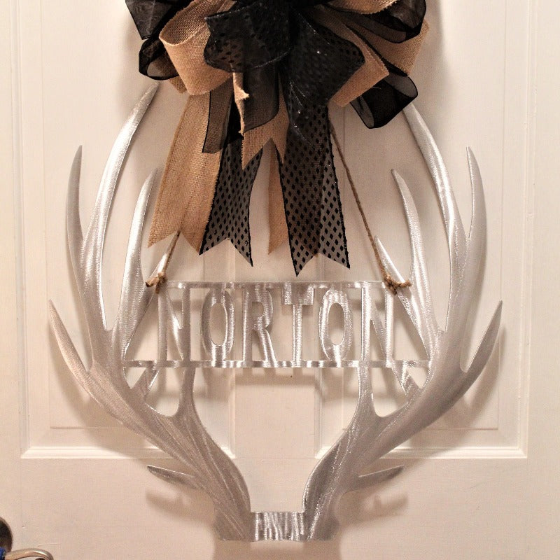 monogrammed antler sign