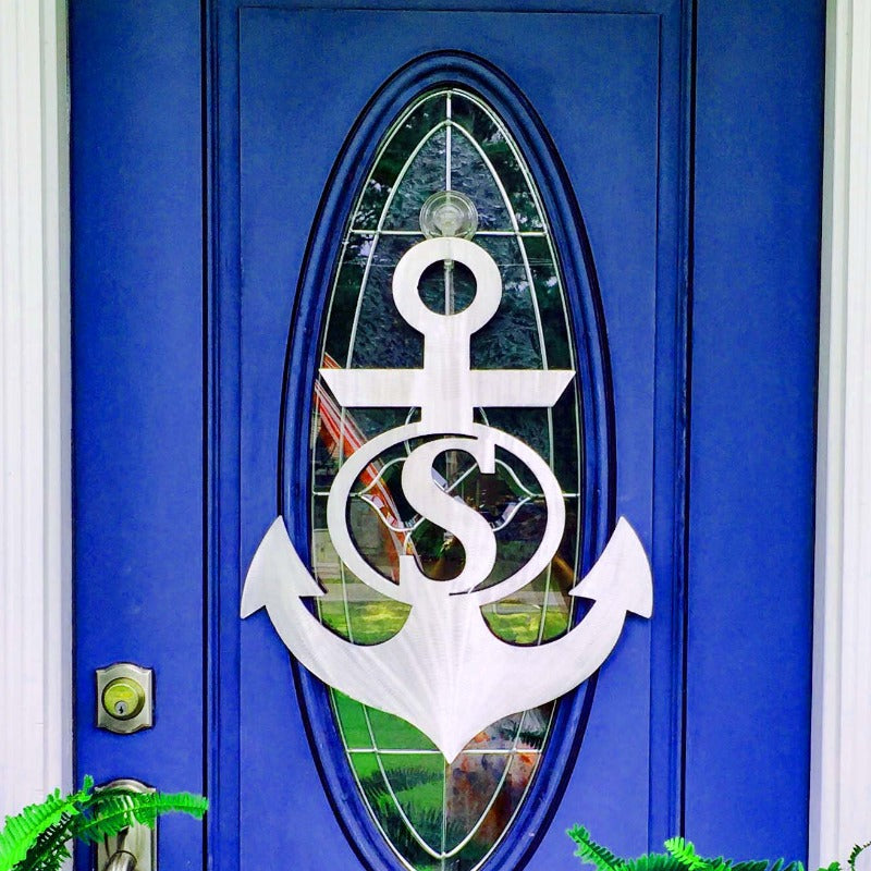 monogrammed anchor door hanger