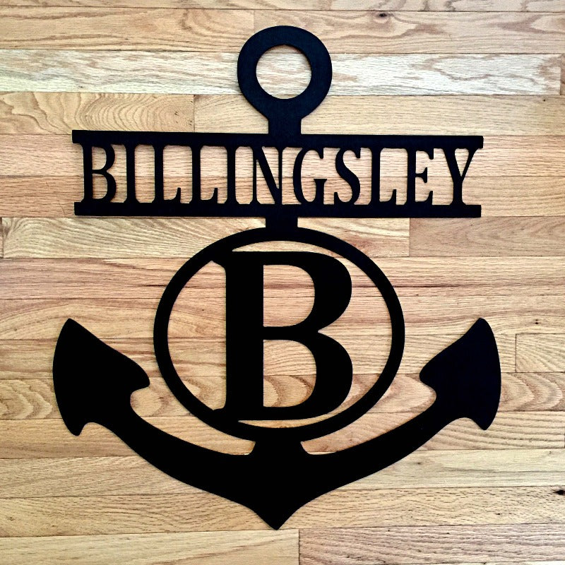 monogrammed anchor with family name