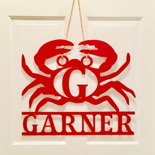 monogrammed crab with name