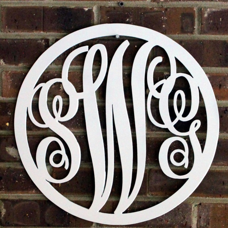 three letter round monogram