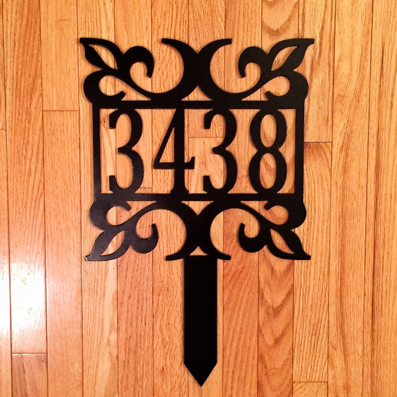 house number stake