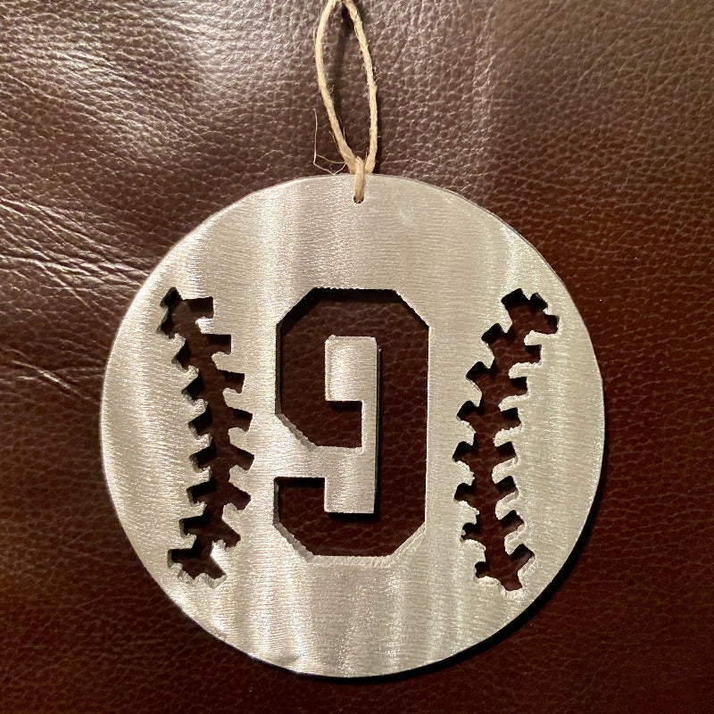 monogrammed baseball or softball ornament