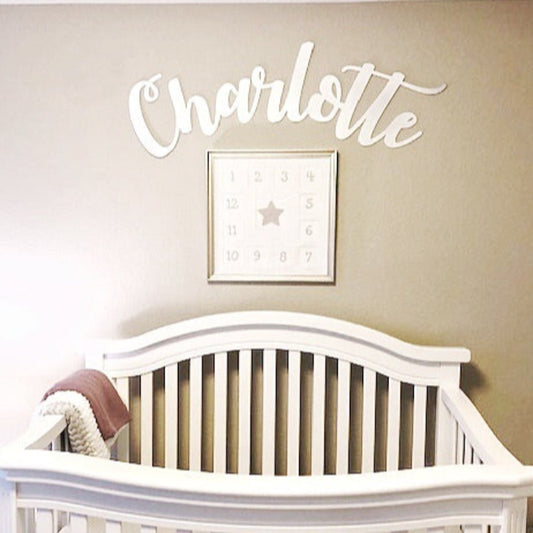 curved nursery name sign