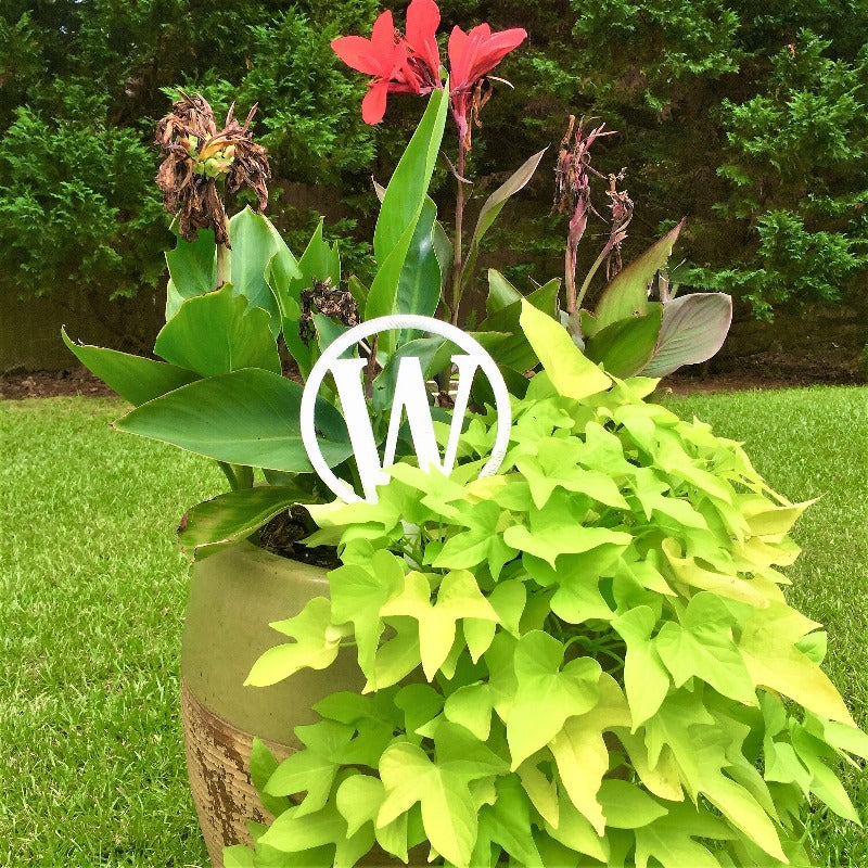 tree topper or plant stake monogram